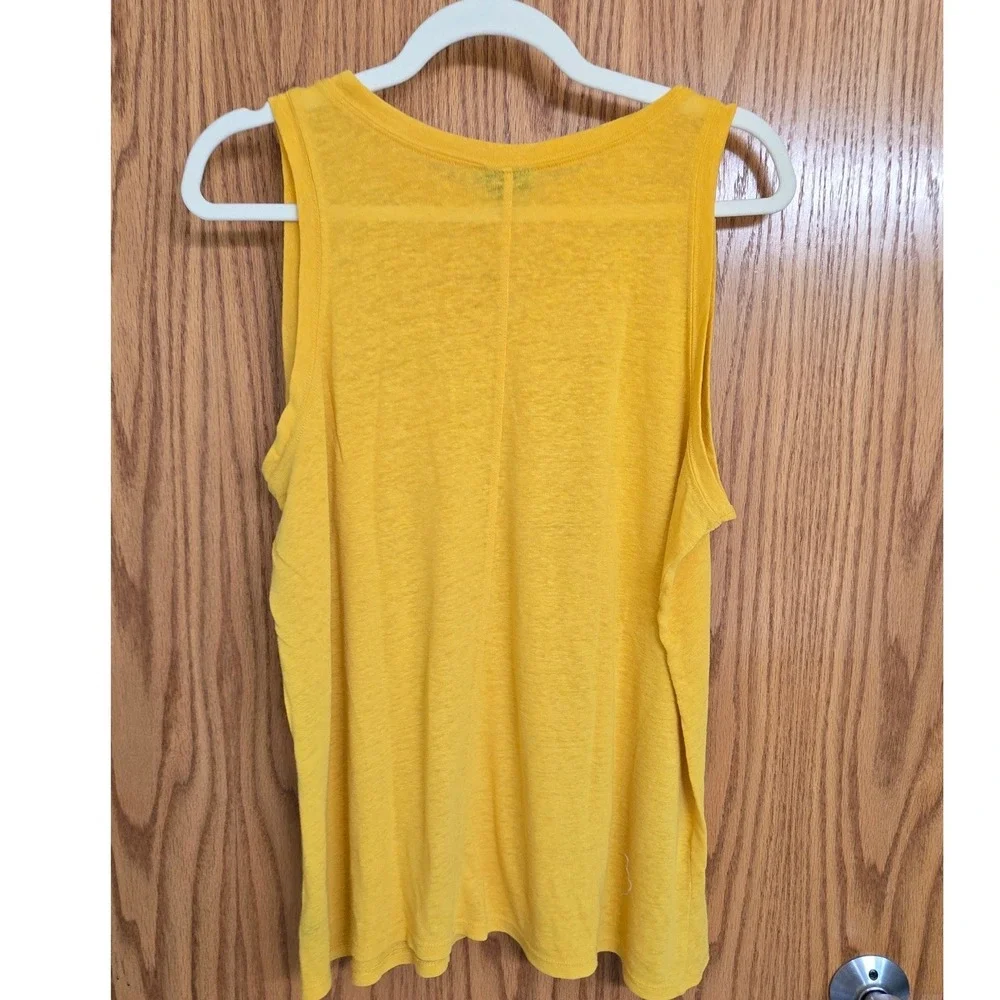 Torrid Womens Mustard Yellow Linen Blend Pocket Tank Top Size 1